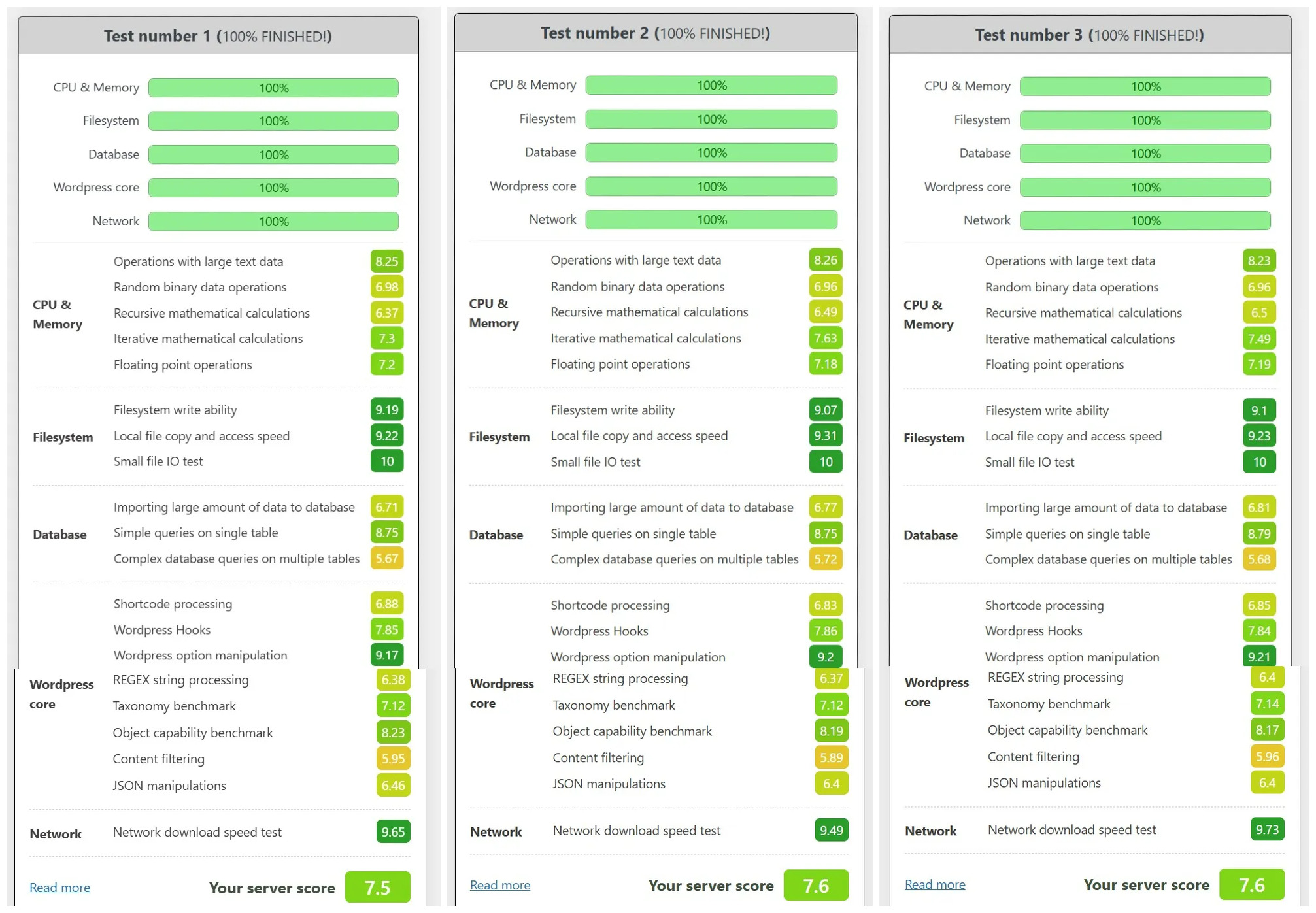 WP Benchmark VPS Server Jumbo Intel Xeon Gold
