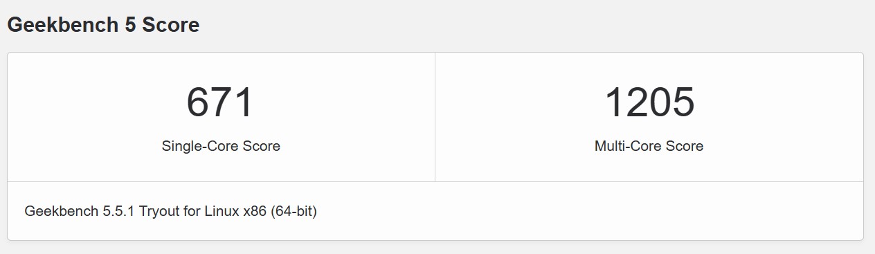 geekbench5 IDCH Intel Pro